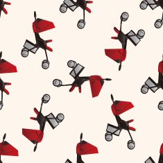 Baby carriages cartoon seamless pattern background N9
