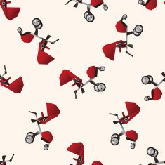 Baby carriages cartoon seamless pattern background N10