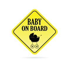 baby on board warning vector