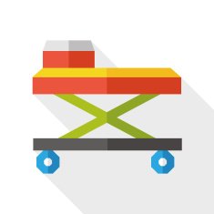 baby walker flat icon with long shadow