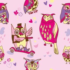 Seamless owl pattern