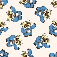 animal worker cartoon seamless pattern background N5