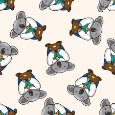 animal worker cartoon seamless pattern background N7