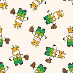 animal worker cartoon seamless pattern background N9