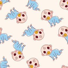 person character baby cartoon seamless pattern background N2