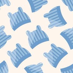 baby hat cartoon seamless pattern background N2