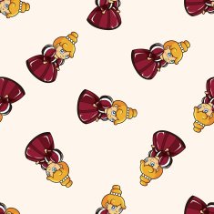 fairytale princess cartoon seamless pattern background N7