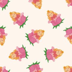 fairytale princess cartoon seamless pattern background N9