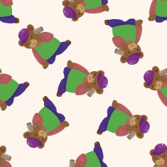 animal bear worker cartoon seamless pattern background N2