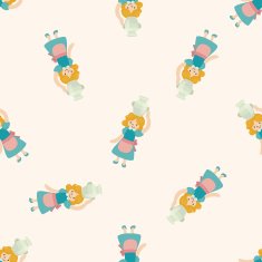 fairytale princess cartoon seamless pattern background N11