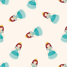 Royal theme princess cartoon seamless pattern background N6