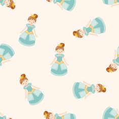 Royal theme princess cartoon seamless pattern background N9
