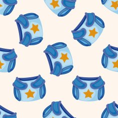 baby diaper them cartoon seamless pattern background