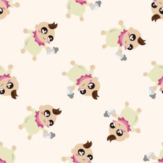 person character baby cartoon seamless pattern background N4