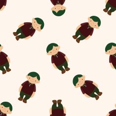 family boy character cartoon seamless pattern background N7
