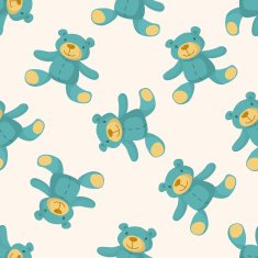 baby toy cartoon seamless pattern background N6