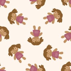 baby doll cartoon seamless pattern background N2