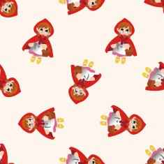 fairytale princess cartoon seamless pattern background N17