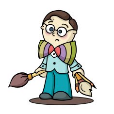 boy painter cute vector