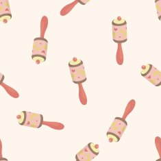 Baby rattle cartoon seamless pattern background N12