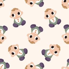 person character baby cartoon seamless pattern background N5