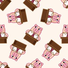 animal pig worker cartoon seamless pattern background N3