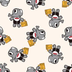 animal ephant worker cartoon seamless pattern background