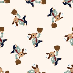 animal dog worker cartoon seamless pattern background N4