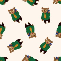 animal bear worker cartoon seamless pattern background N5