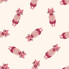 animal cat worker cartoon seamless pattern background N4