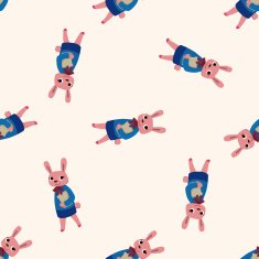 animal rabbit worker cartoon seamless pattern background N2