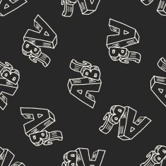 abc doodle seamless pattern background