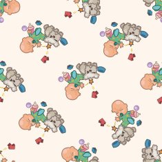 person character baby cartoon seamless pattern background N6