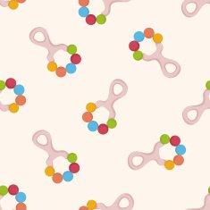 Baby rattle cartoon seamless pattern background N13
