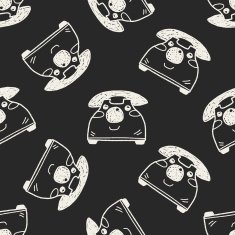 Doodle Toy phone seamless pattern background