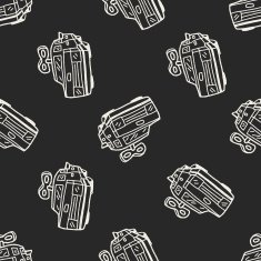 Doodle Toy cars seamless pattern background