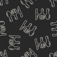 Doodle Tableware seamless pattern background
