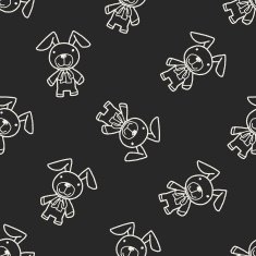 Doodle Doll Rabbit seamless pattern background
