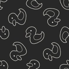 Doodle Yellow Duck seamless pattern background