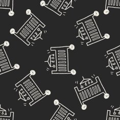 Doodle Cots seamless pattern background N2