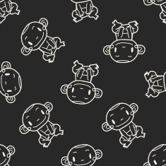 Doodle Baby seamless pattern background N5