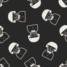 doodle schoolgirl seamless pattern background
