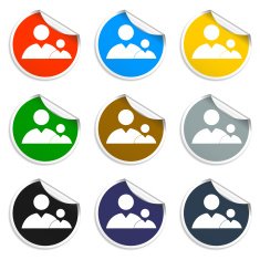 Flat icon of businessman and child N4