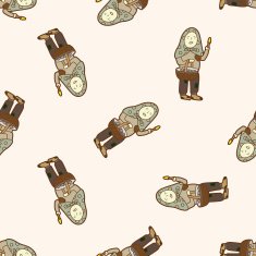 The Little Match Girl cartoon seamless pattern background