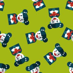 Chinese New Year girl flat icon eps10 seamless pattern background N11