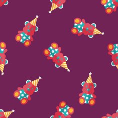 birthday teddy bear flat icon eps10 seamless pattern background N4