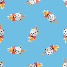 birthday teddy bear flat icon eps10 seamless pattern background N5