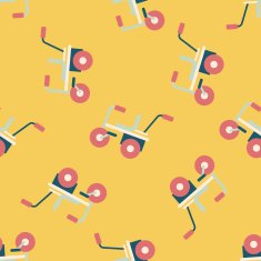 Child bike flat icon eps10 seamless pattern background