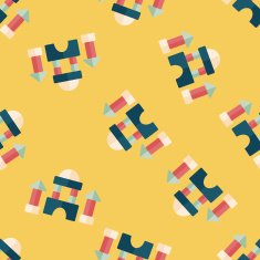 brick house flat icon seamless pattern background