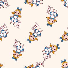 fairytale princess cartoon seamless pattern background N24
